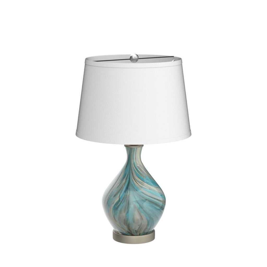 22" High Blue Gray Art Glass Table Lamp K8531
