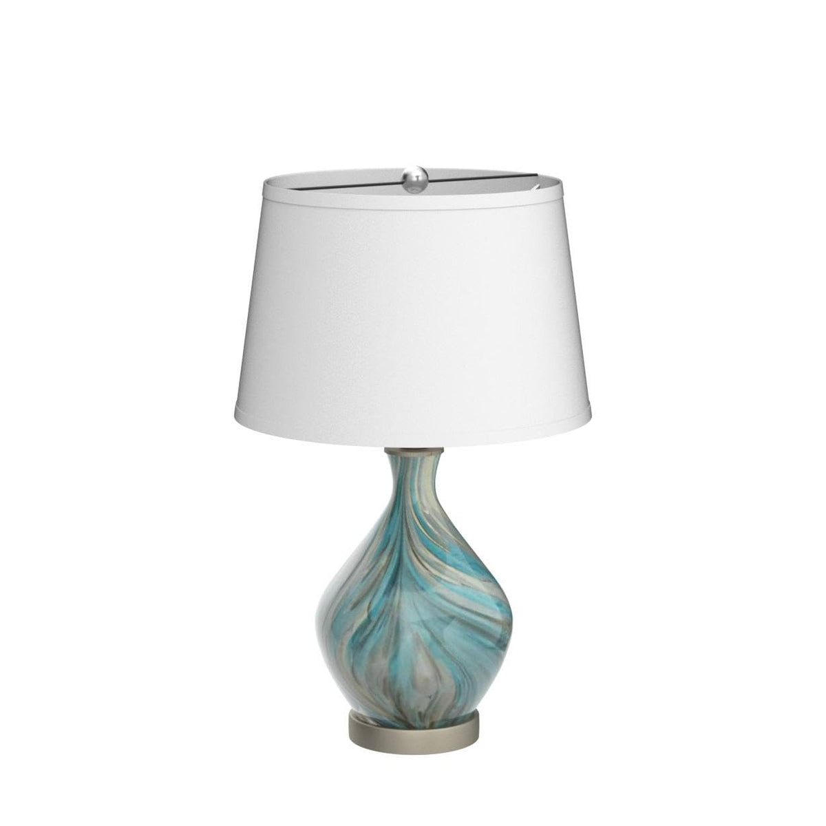 22" High Blue Gray Art Glass Table Lamp K8531