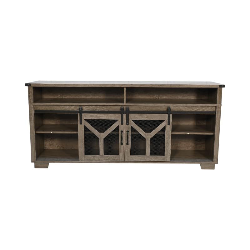 65" Engineered Wood Media Storage Cabinet with Sliding Barn Doors Y766479