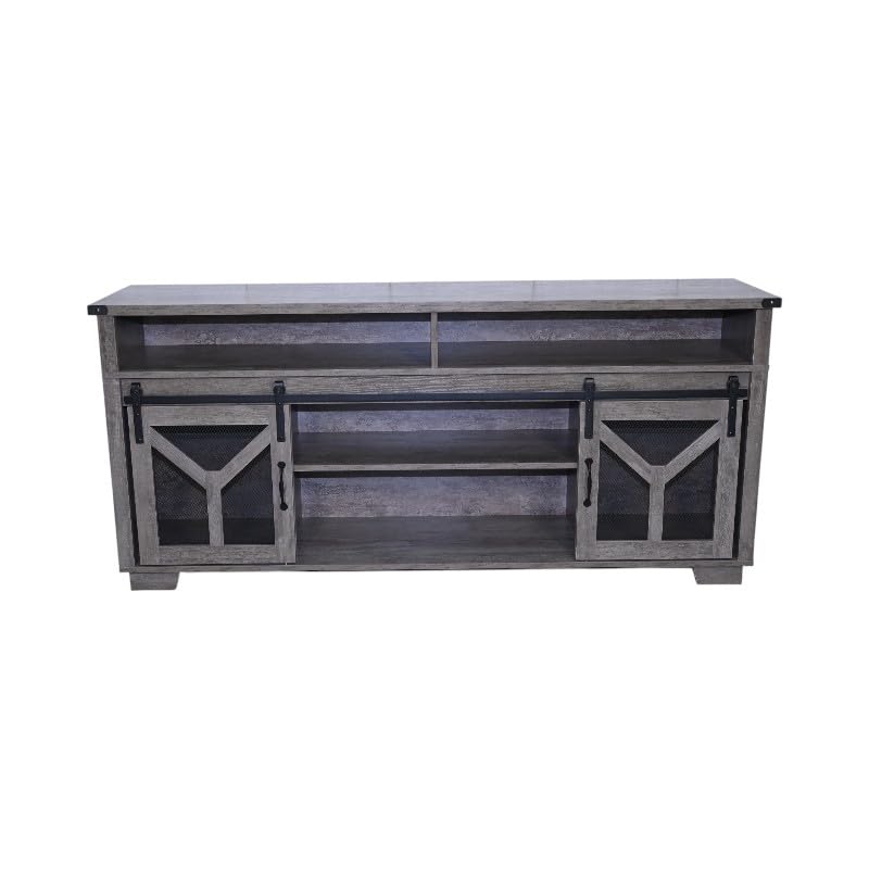 65" Engineered Wood Media Storage Cabinet with Sliding Barn Doors Y766479