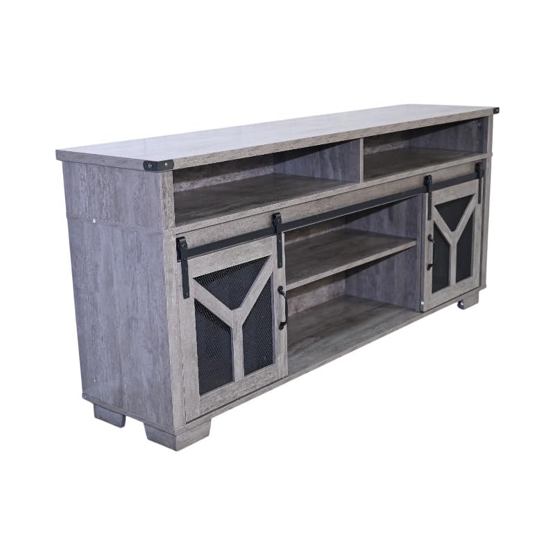 65" Engineered Wood Media Storage Cabinet with Sliding Barn Doors Y766479