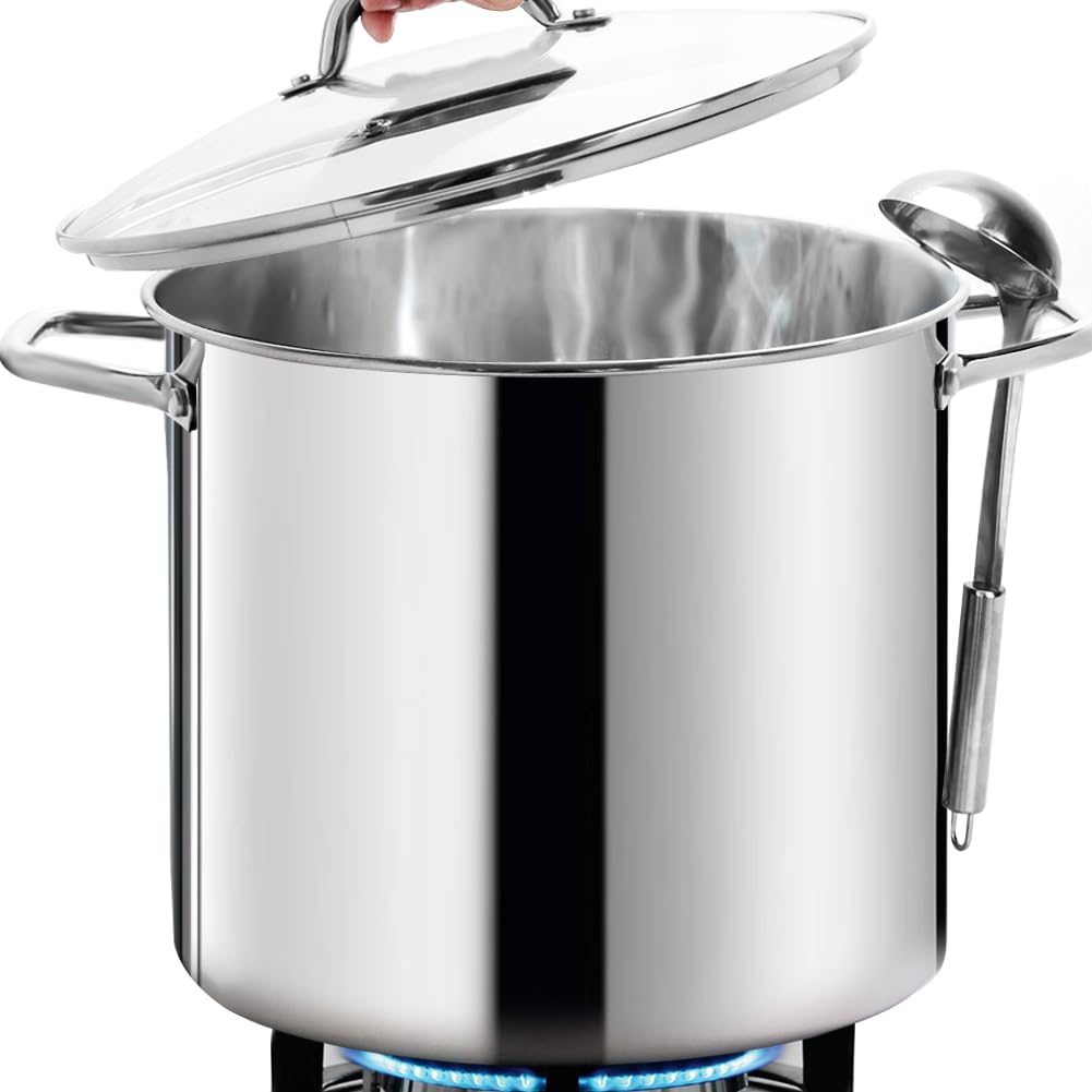24 Quart Stainless Steel Stockpot with Lid J664