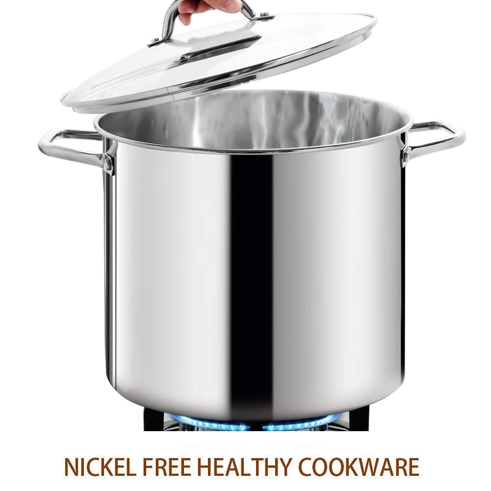 24 Quart Stainless Steel Stockpot with Lid J664