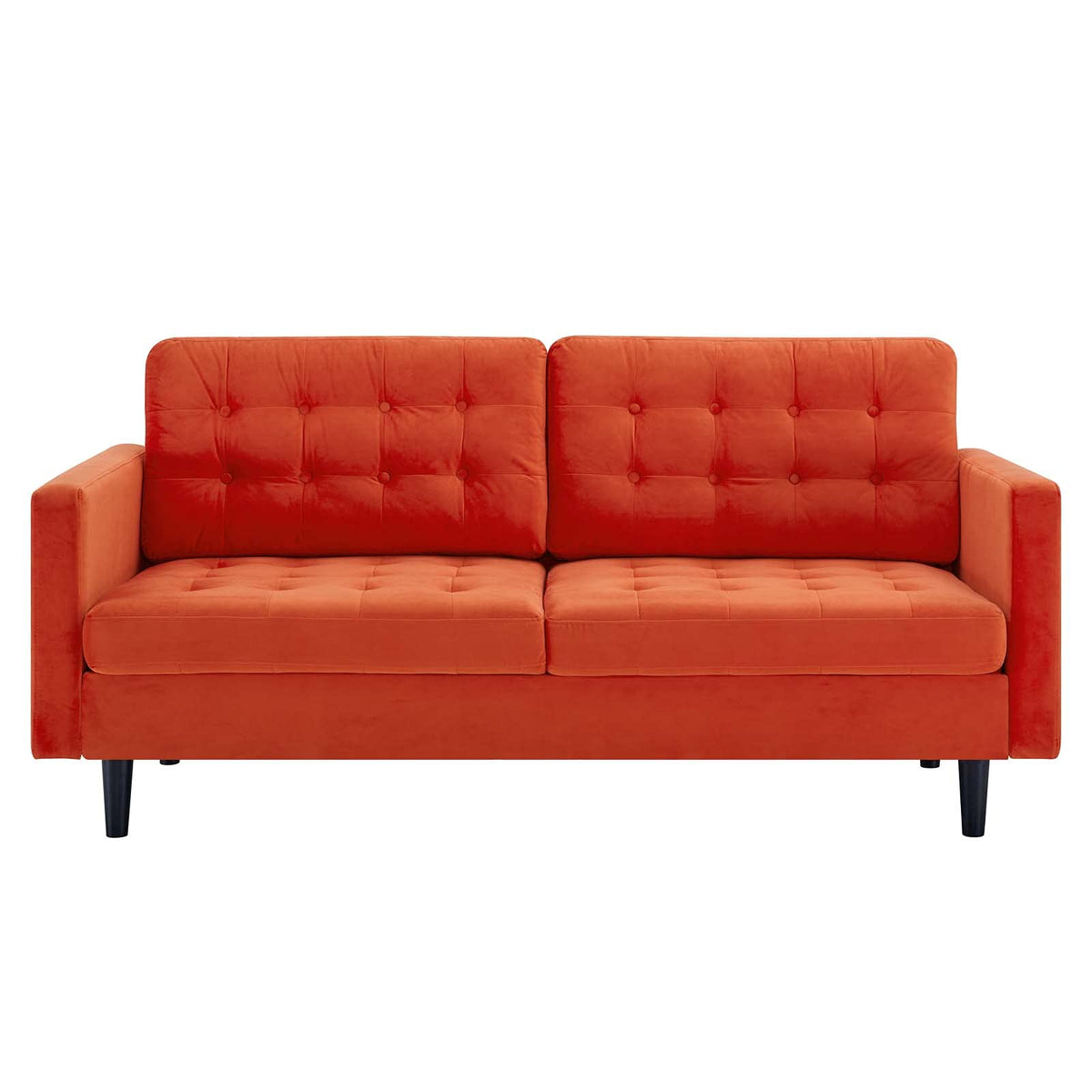 Orange Tufted Performance Velvet Sofa S3117