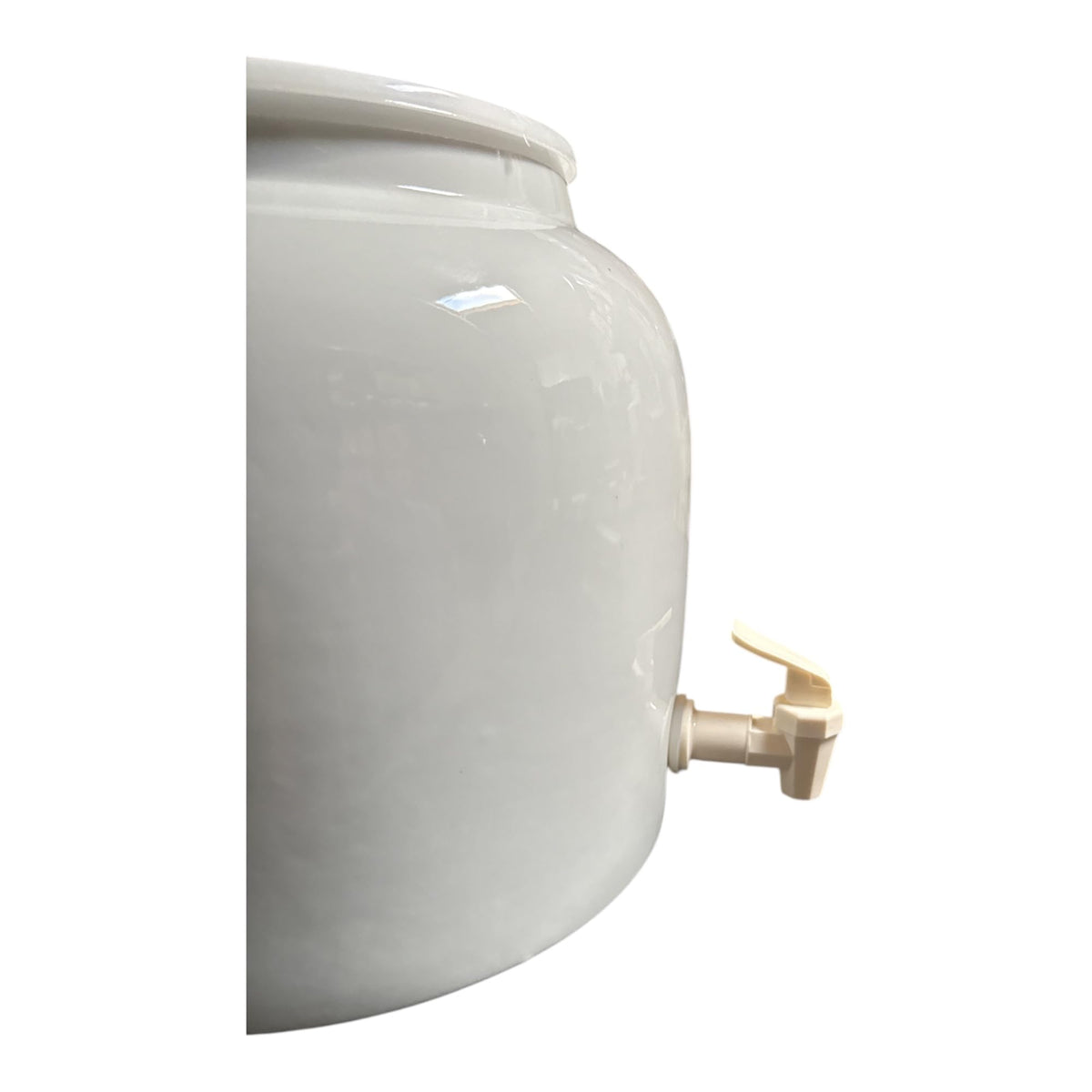 Porcelain Ceramic Water Dispenser with Faucet, Fits 3 to 5 Gallon Jugs, White Z872
