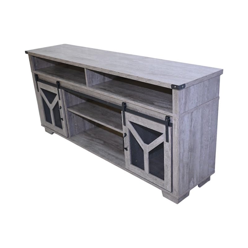 65" Engineered Wood Media Storage Cabinet with Sliding Barn Doors Y766479