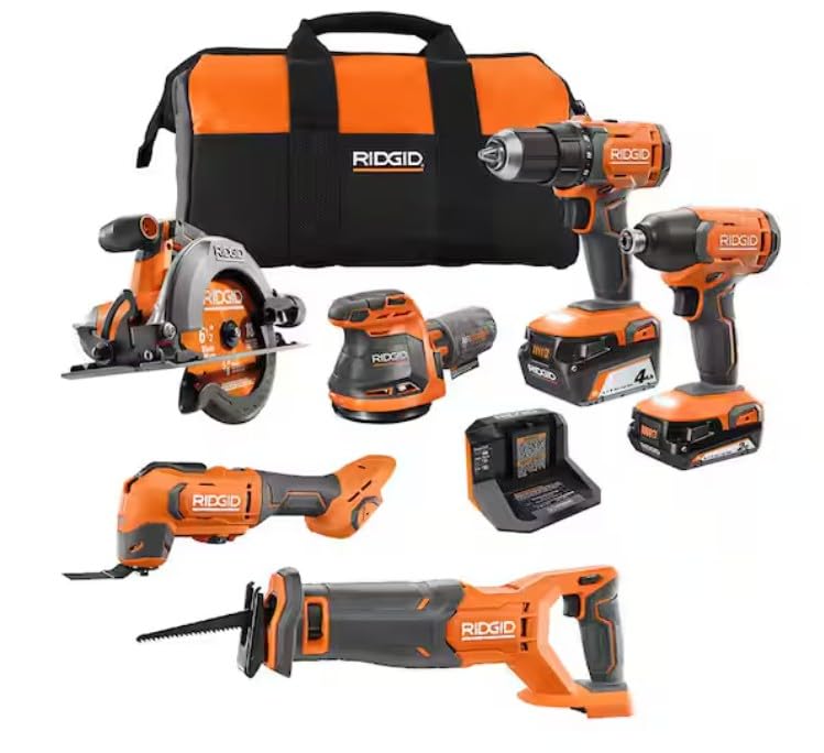 18V Cordless 6-Tool Combo Kit with Battery and Charger F6253