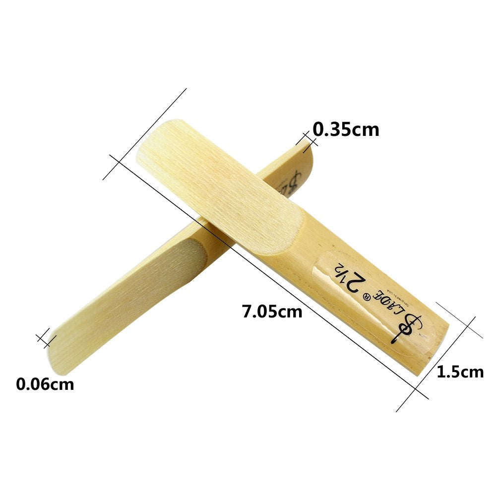 10 Pack Eb Alto Saxophone Reeds 2.5 Strength Bamboo Woodwind Reeds with Storage Case K3598