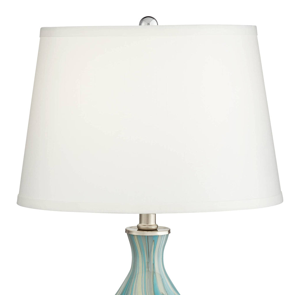 22" High Blue Gray Art Glass Table Lamp K8531
