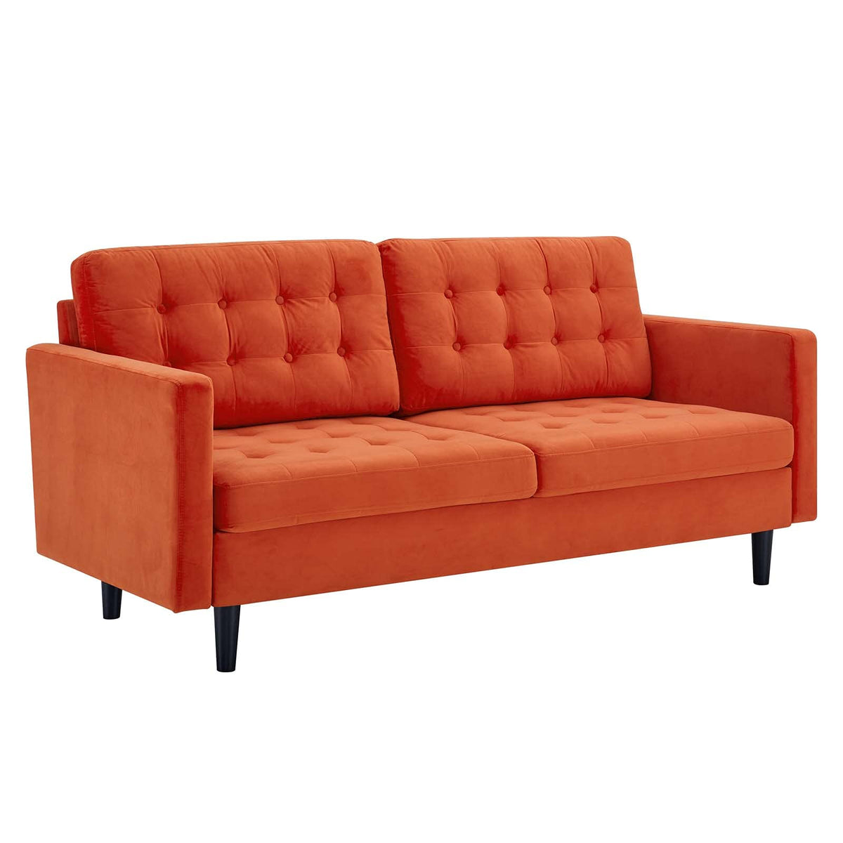 Orange Tufted Performance Velvet Sofa S3117