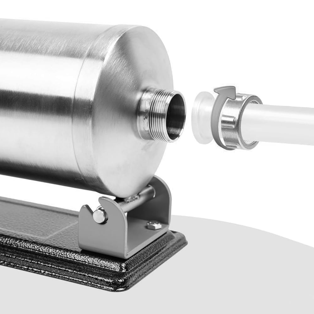 6 LBS Stainless Steel Sausage Stuffer with 4 Funnels J76116