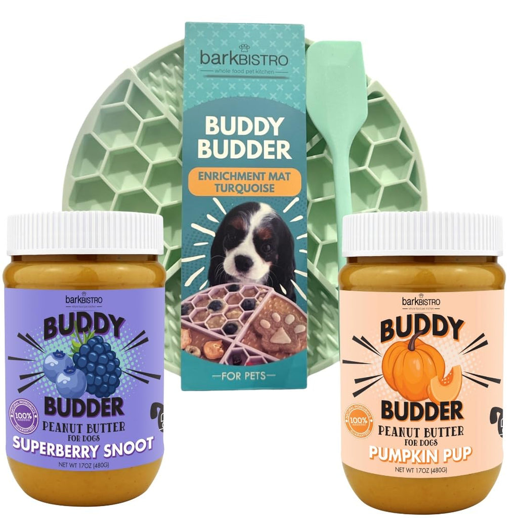Natural Peanut Butter Dog Treats Set of 2 with Lickmat I203