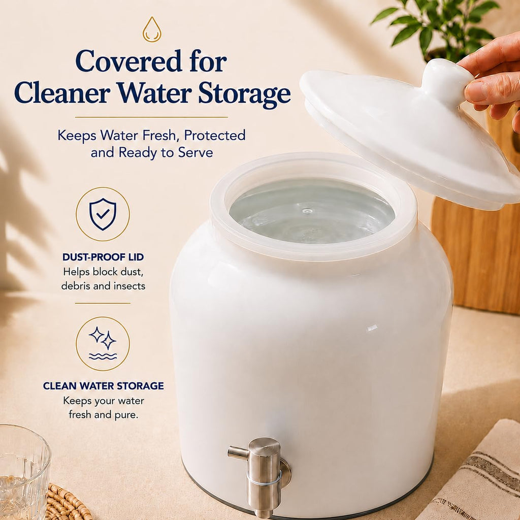 Ceramic Crock Water Dispenser with Stainless Faucet U906