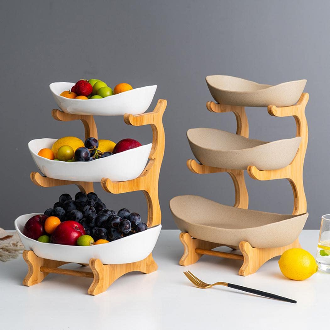 3 Tier Ceramic Fruit Basket with Holder G1858