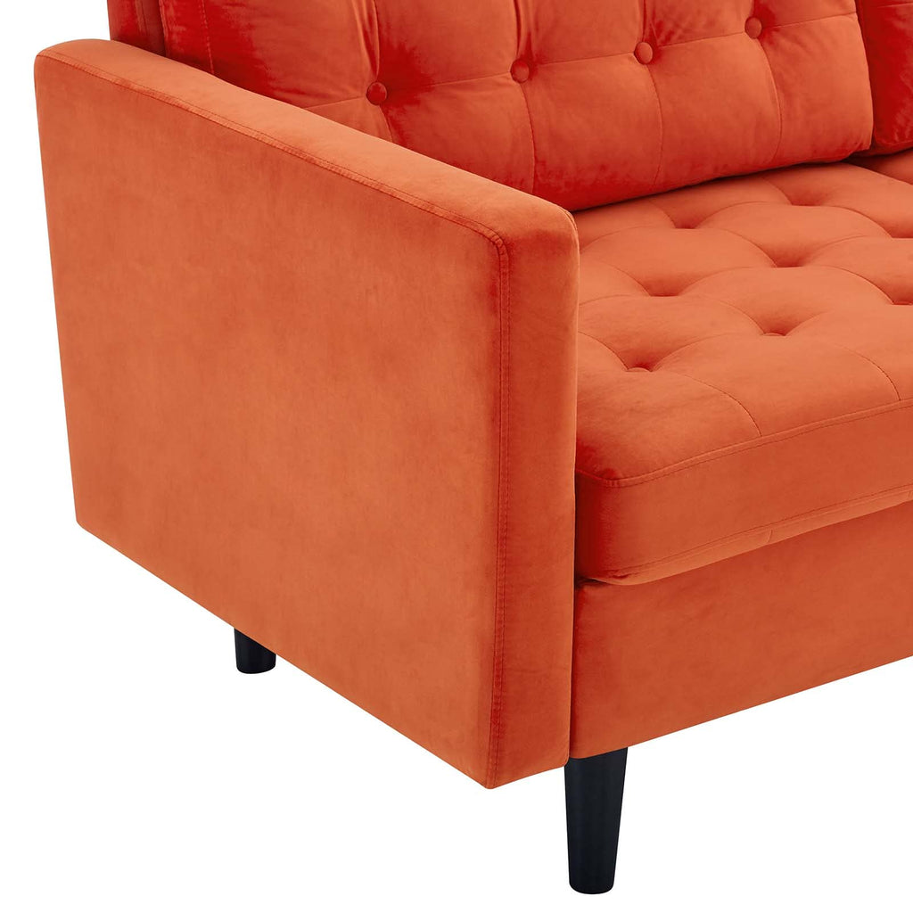 Orange Tufted Performance Velvet Sofa S3117