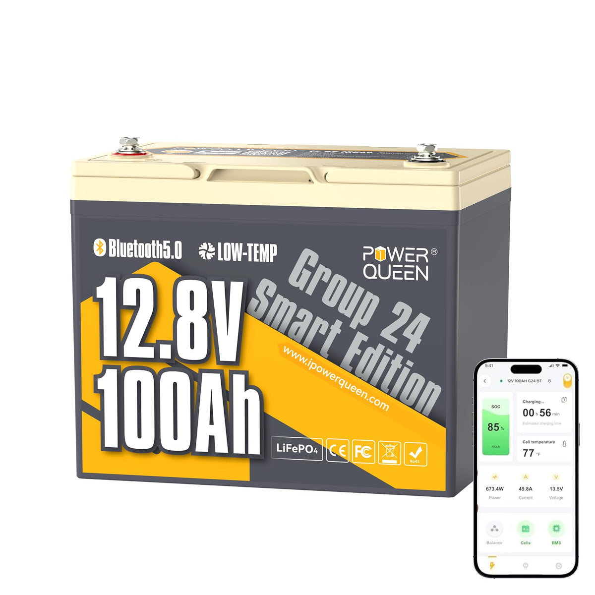 12V 100Ah LiFePO4 Lithium Battery V325878