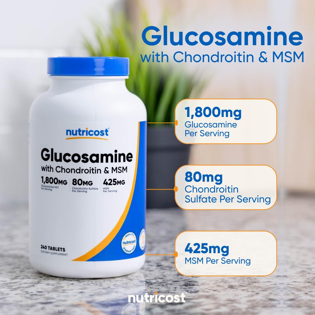 Glucosamine 1800mg with Chondroitin & MSM, 240 Tablets H189
