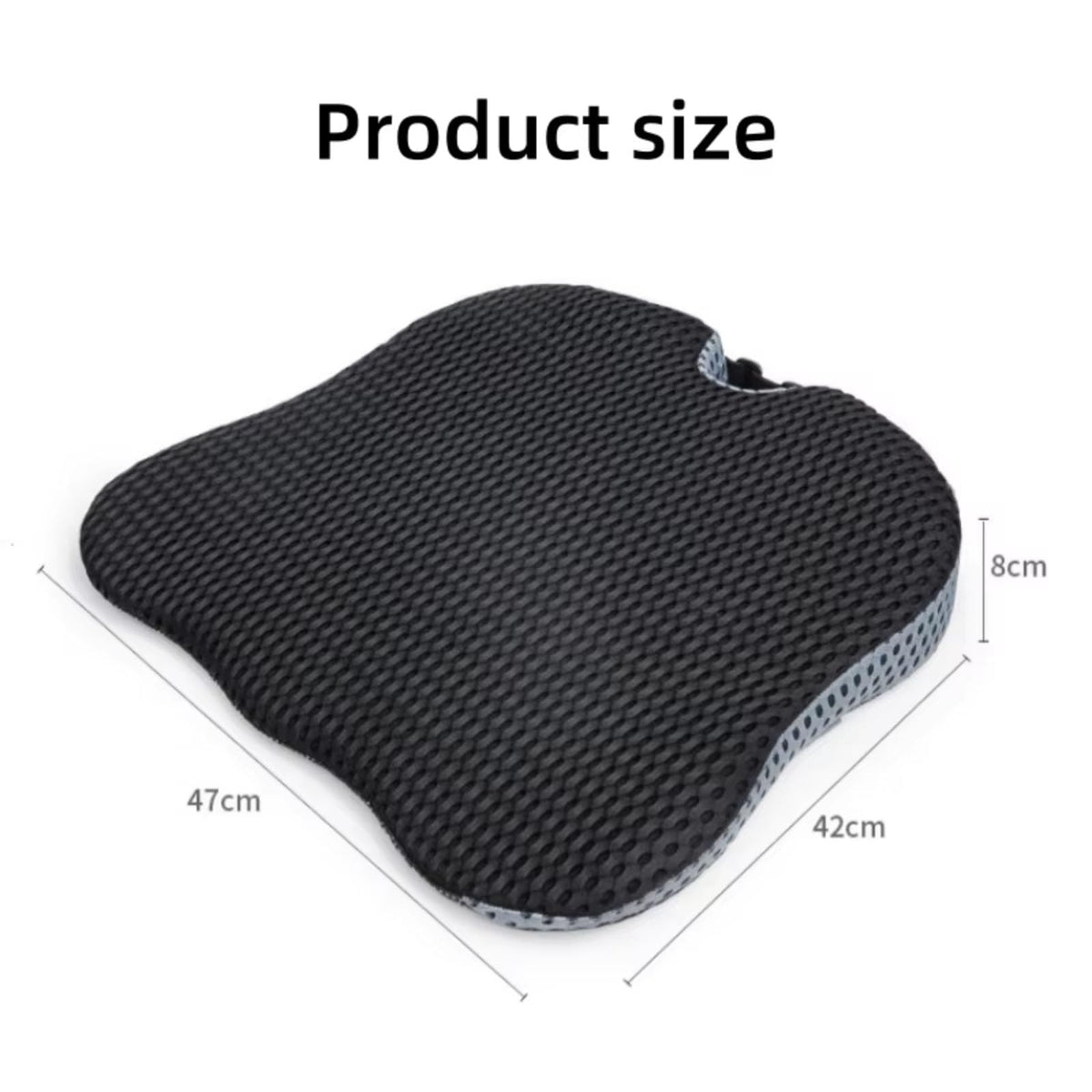 Grey Memory Foam Car Seat Booster Cushion W3094