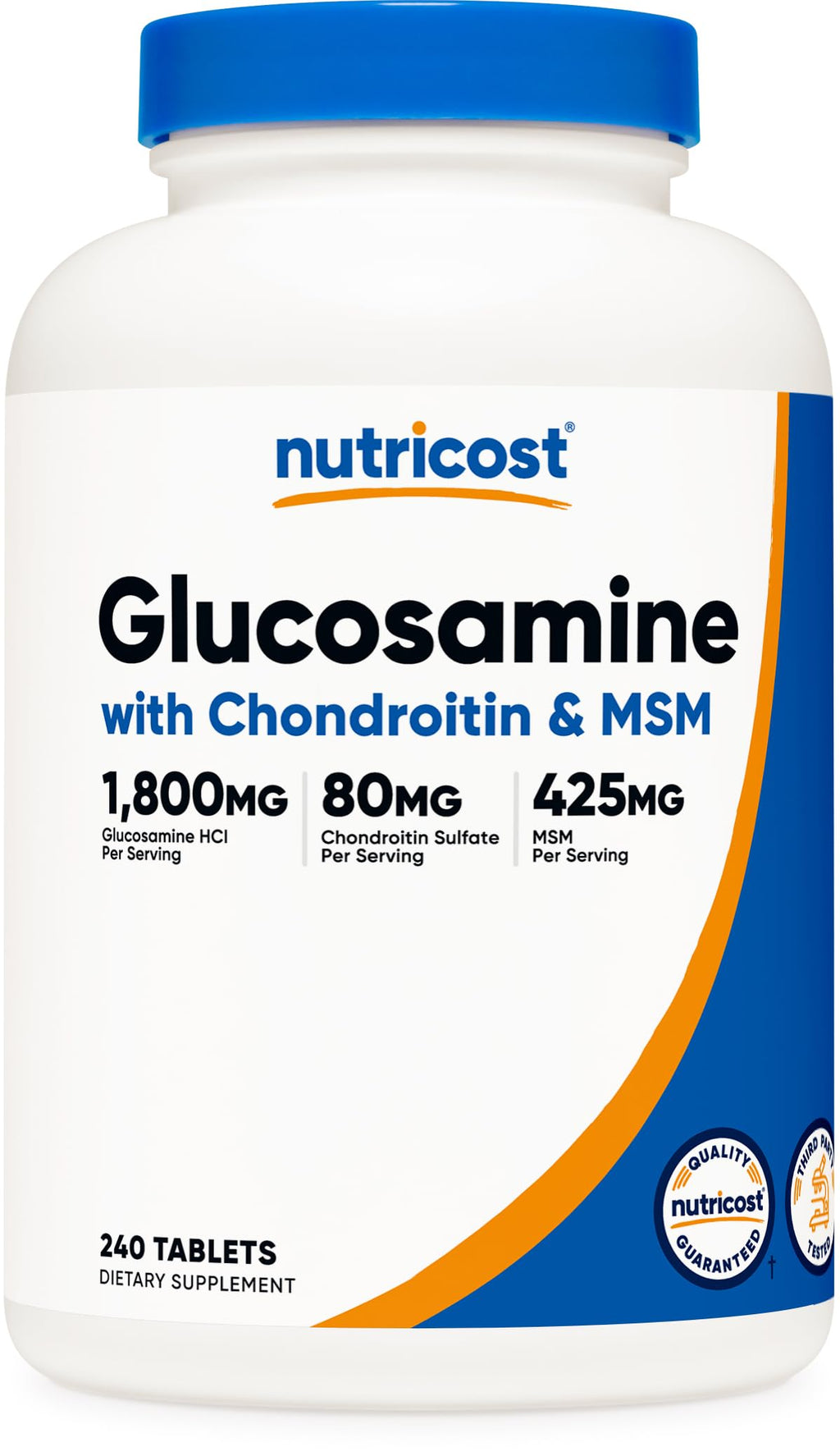 Glucosamine 1800mg with Chondroitin & MSM, 240 Tablets H189