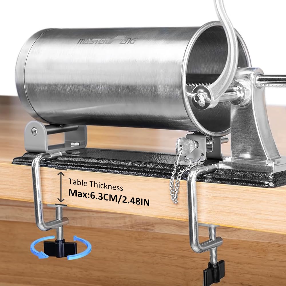 6 LBS Stainless Steel Sausage Stuffer with 4 Funnels J76116