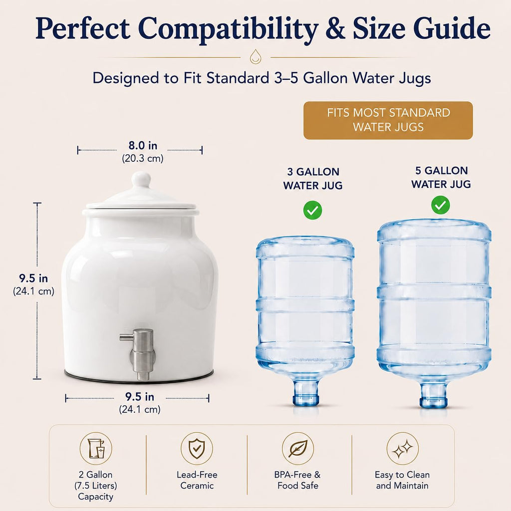 Ceramic Crock Water Dispenser with Stainless Faucet U906
