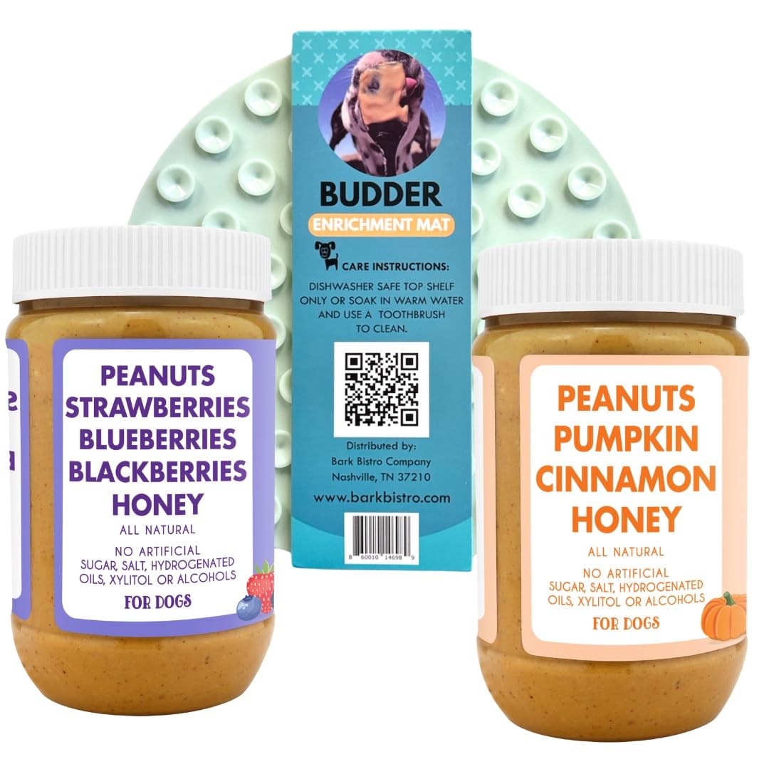 Natural Peanut Butter Dog Treats Set of 2 with Lickmat I203