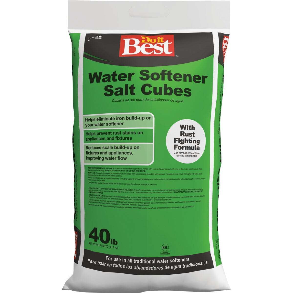 40 Lb. Water Softener Salt Cubes with Rust Remover J4560