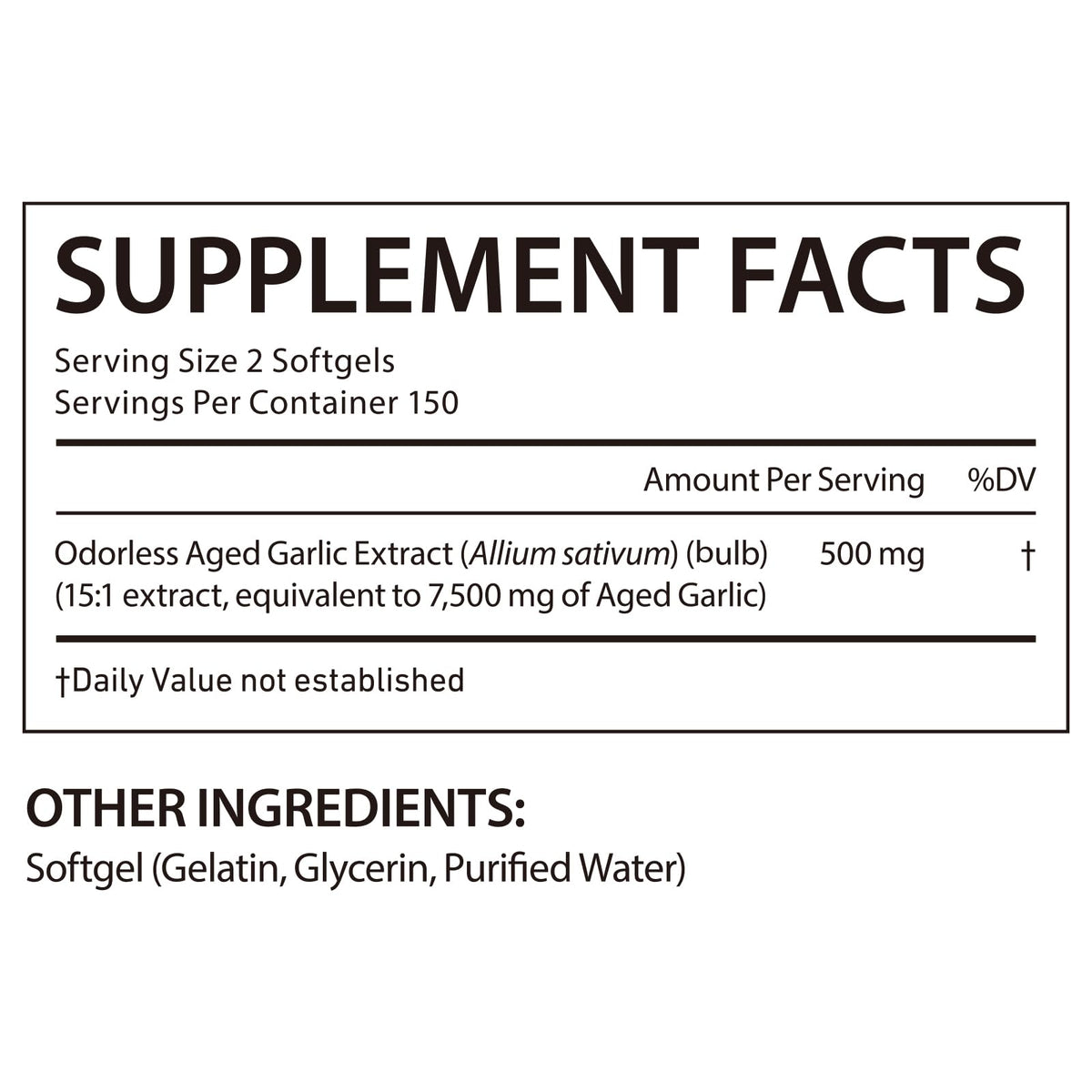 500mg Odorless Garlic Softgels V439152