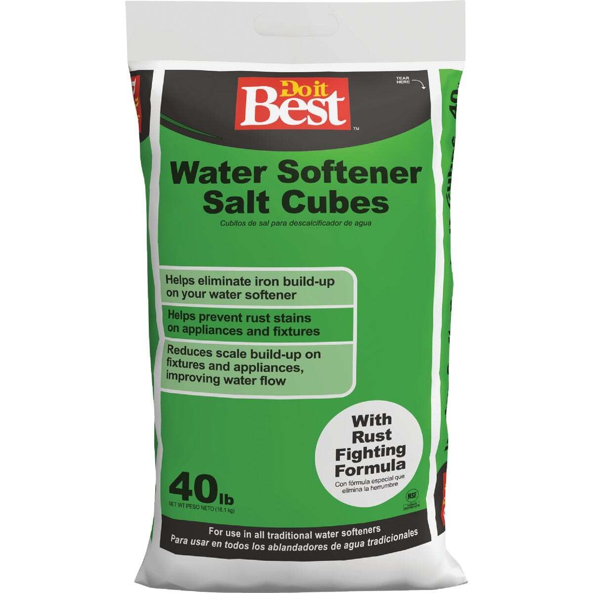 40 Lb. Water Softener Salt Cubes with Rust Remover J4560
