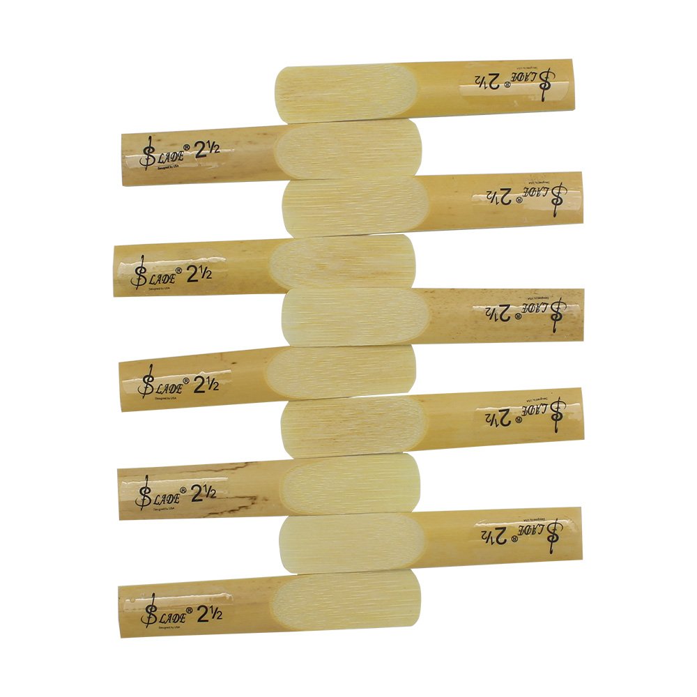 10 Pack Eb Alto Saxophone Reeds 2.5 Strength Bamboo Woodwind Reeds with Storage Case K3598