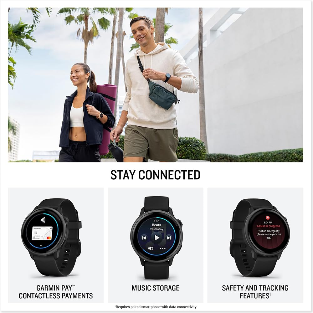 Black GPS Smartwatch with Silicone Band G48334