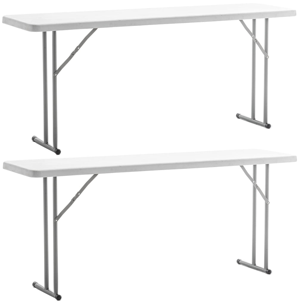 White Plastic Folding Table Set of 2 R607999