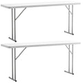 White Plastic Folding Table Set of 2 R607999