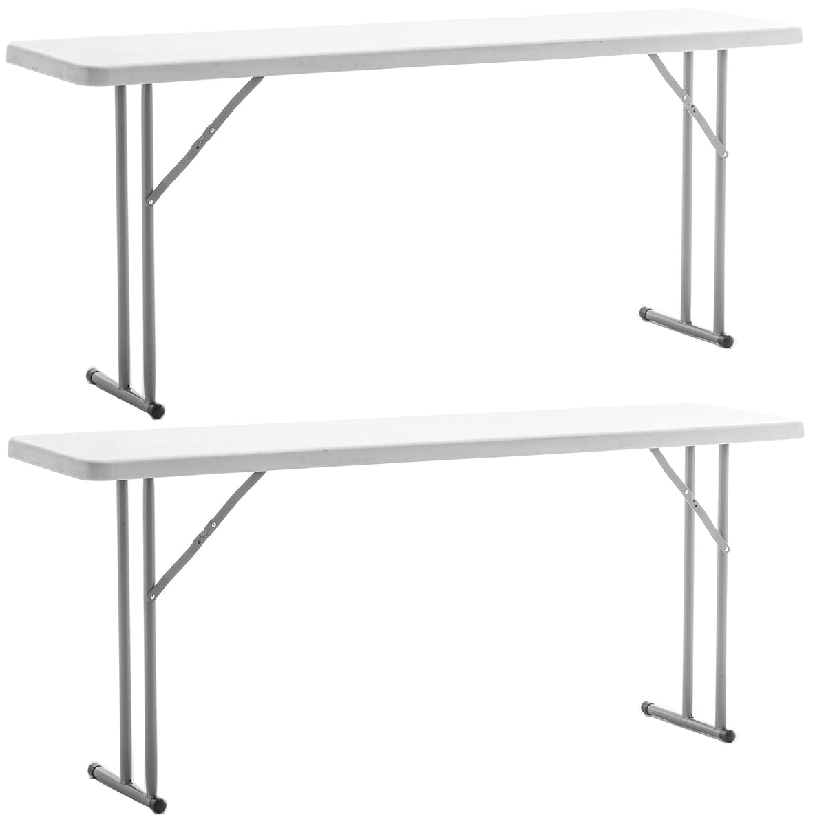 White Plastic Folding Table Set of 2 R607999