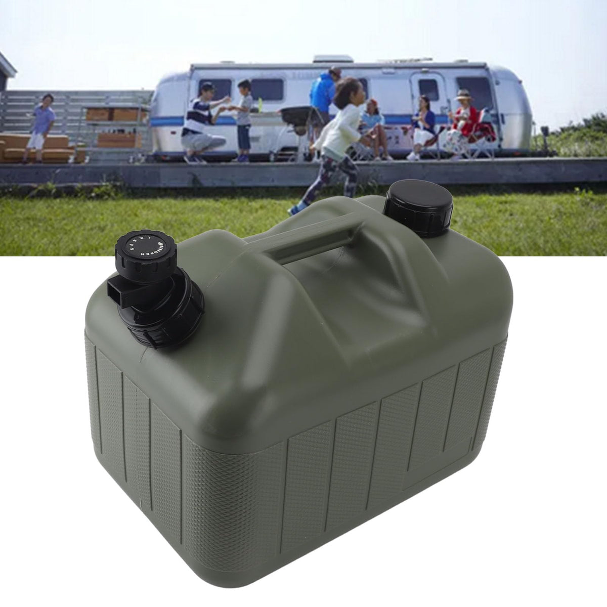 Portable 10L Green Water Storage Jug with Faucet K157870