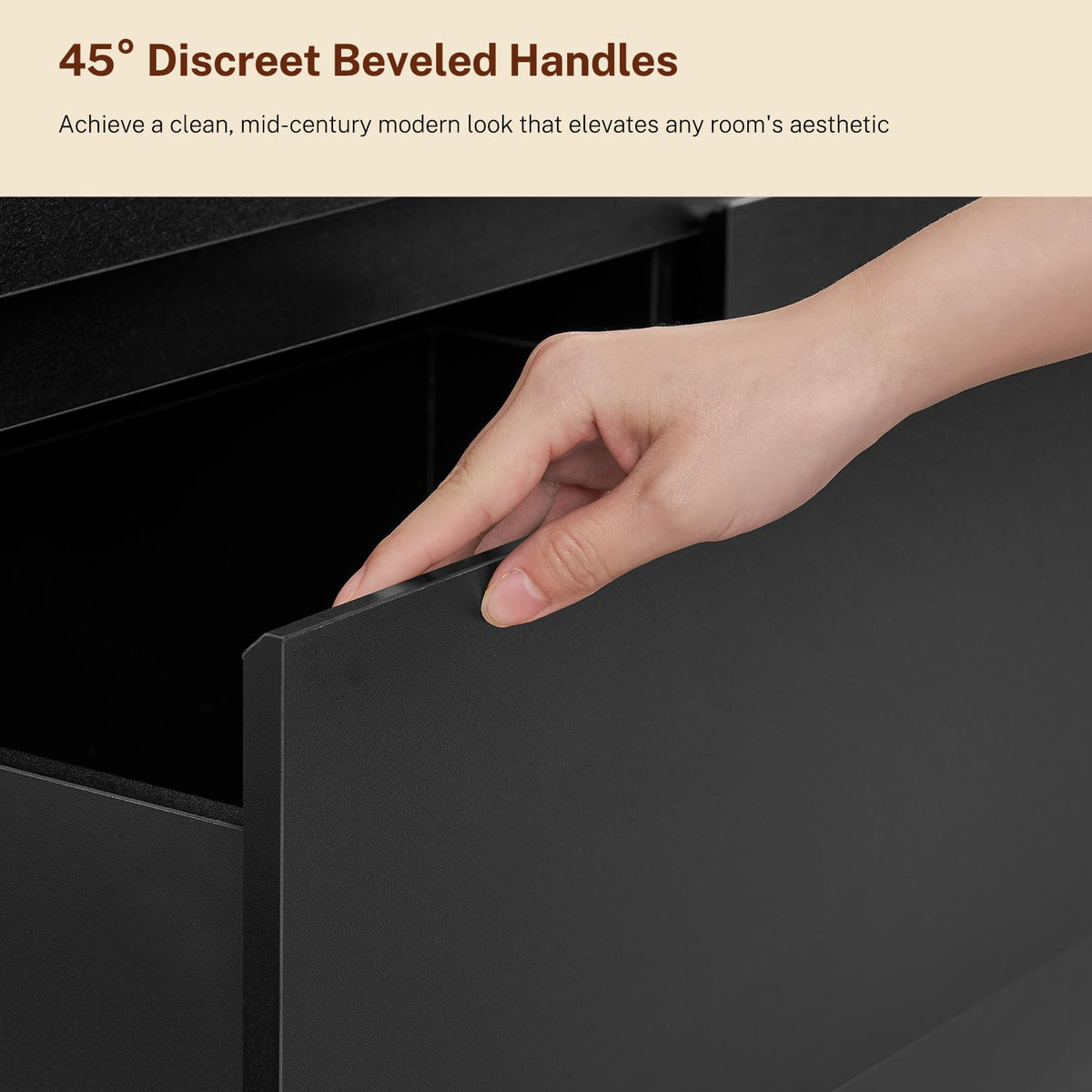 Black 6 Drawer Wood Dresser L77830