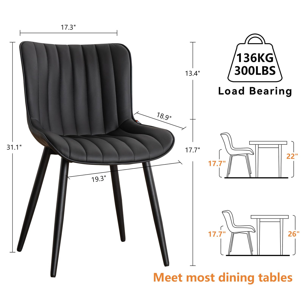 Black Dining Chairs Set of 2 K37266