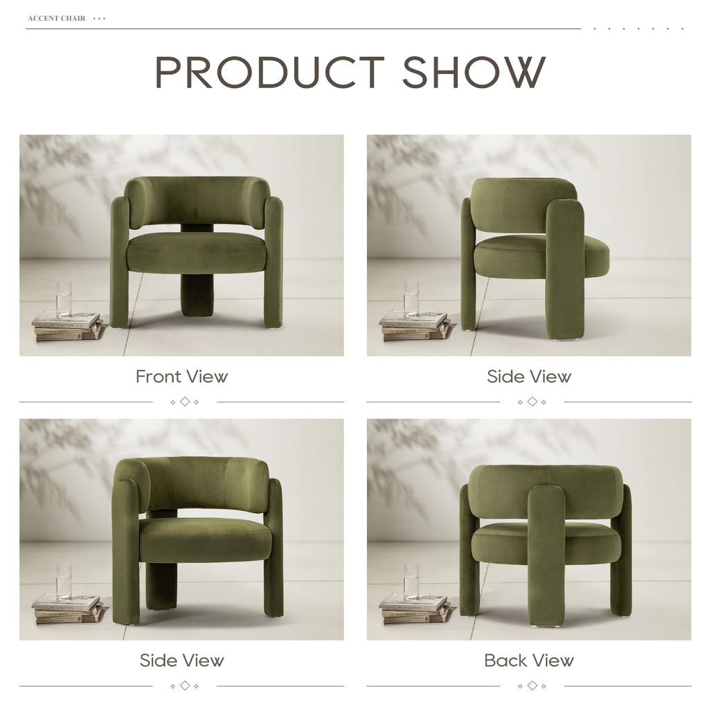Velvet Accent Chair Set of 2 Green I90771