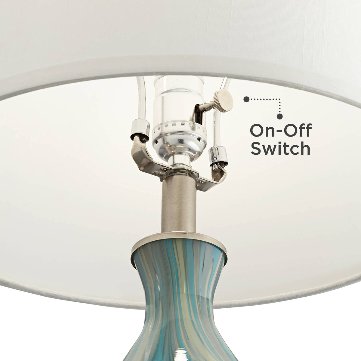 22" High Blue Gray Art Glass Table Lamp K8531