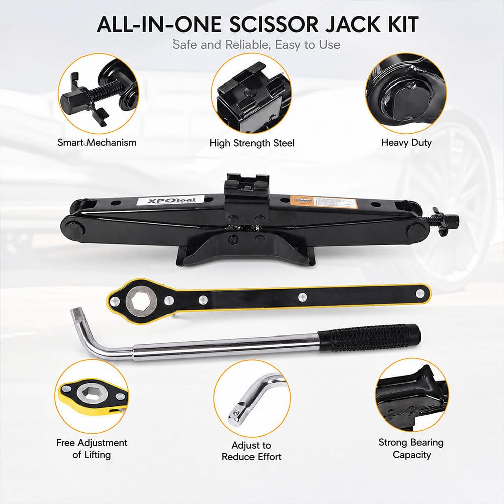 3-Ton Scissor Car Jack Kit with Lug Wrench K2173