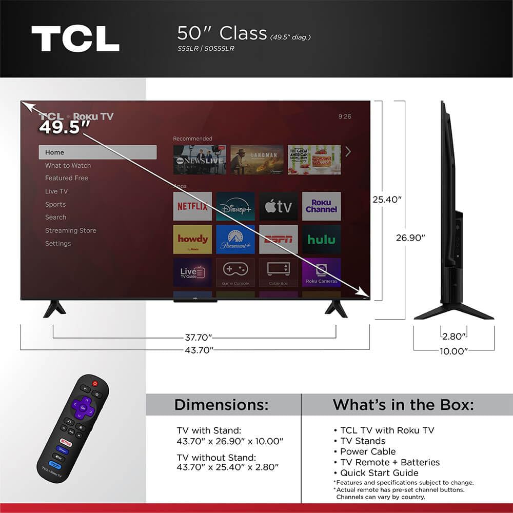 50" 4K UHD HDR LED Smart TV A57266