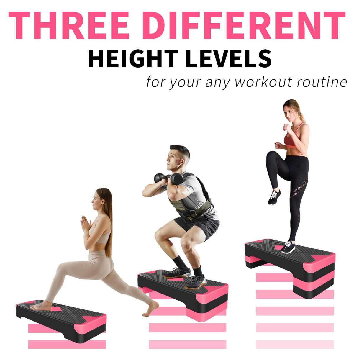 27" Adjustable Aerobic Exercise Step Platform T28748
