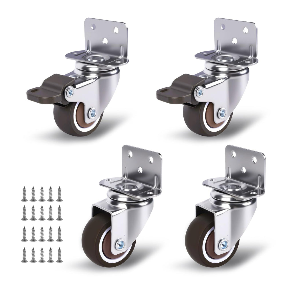 1" Low Profile Caster Wheels Set of 4 D7758