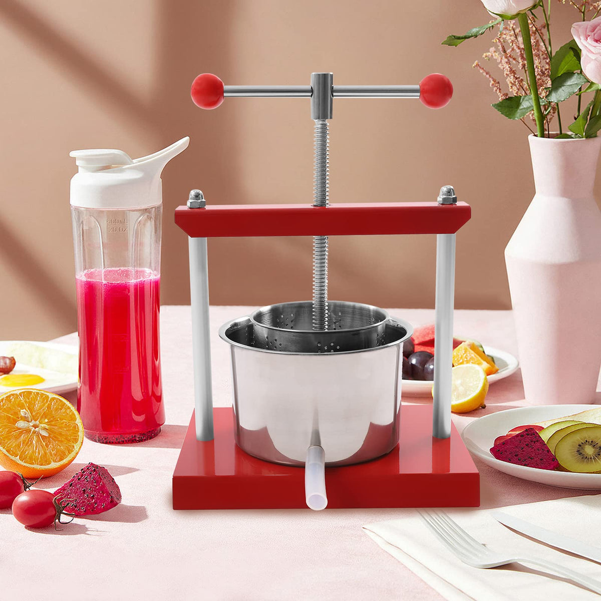 1.6 Gal Stainless Steel Manual Fruit Wine Press H58577