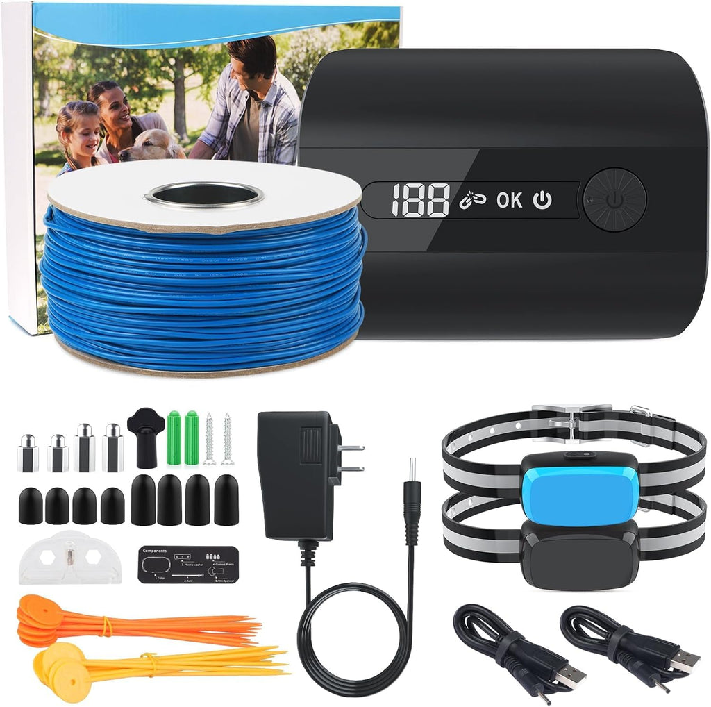 Electric Dog Fence Containment System with Waterproof Training Collar L1084