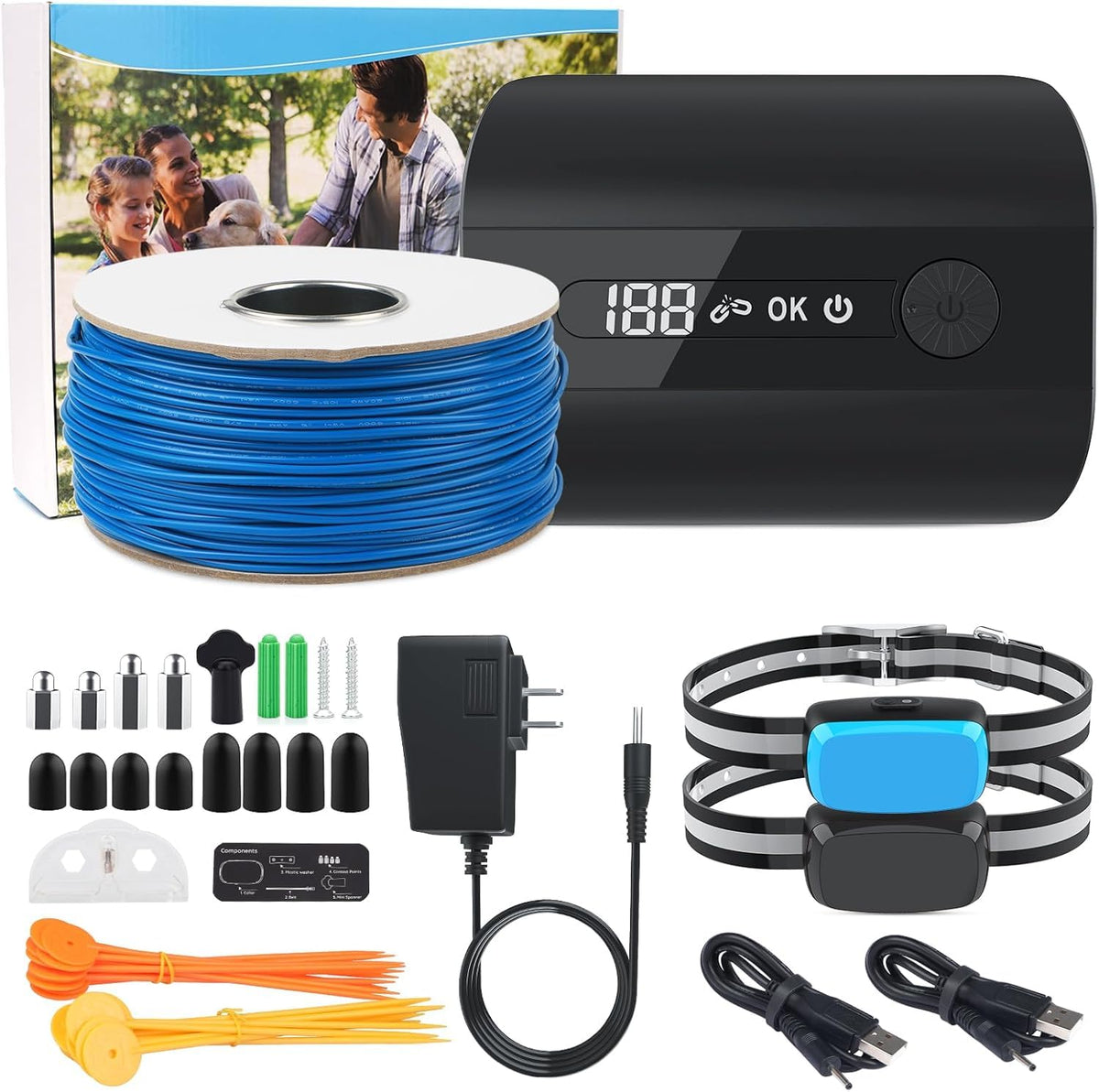 Electric Dog Fence Containment System with Waterproof Training Collar L1084