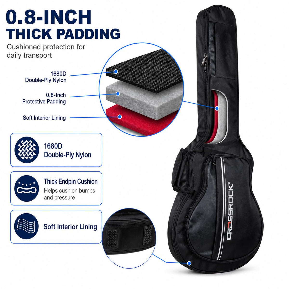 6-String Semi-Hollow Electric Guitar Gig Bag O840582