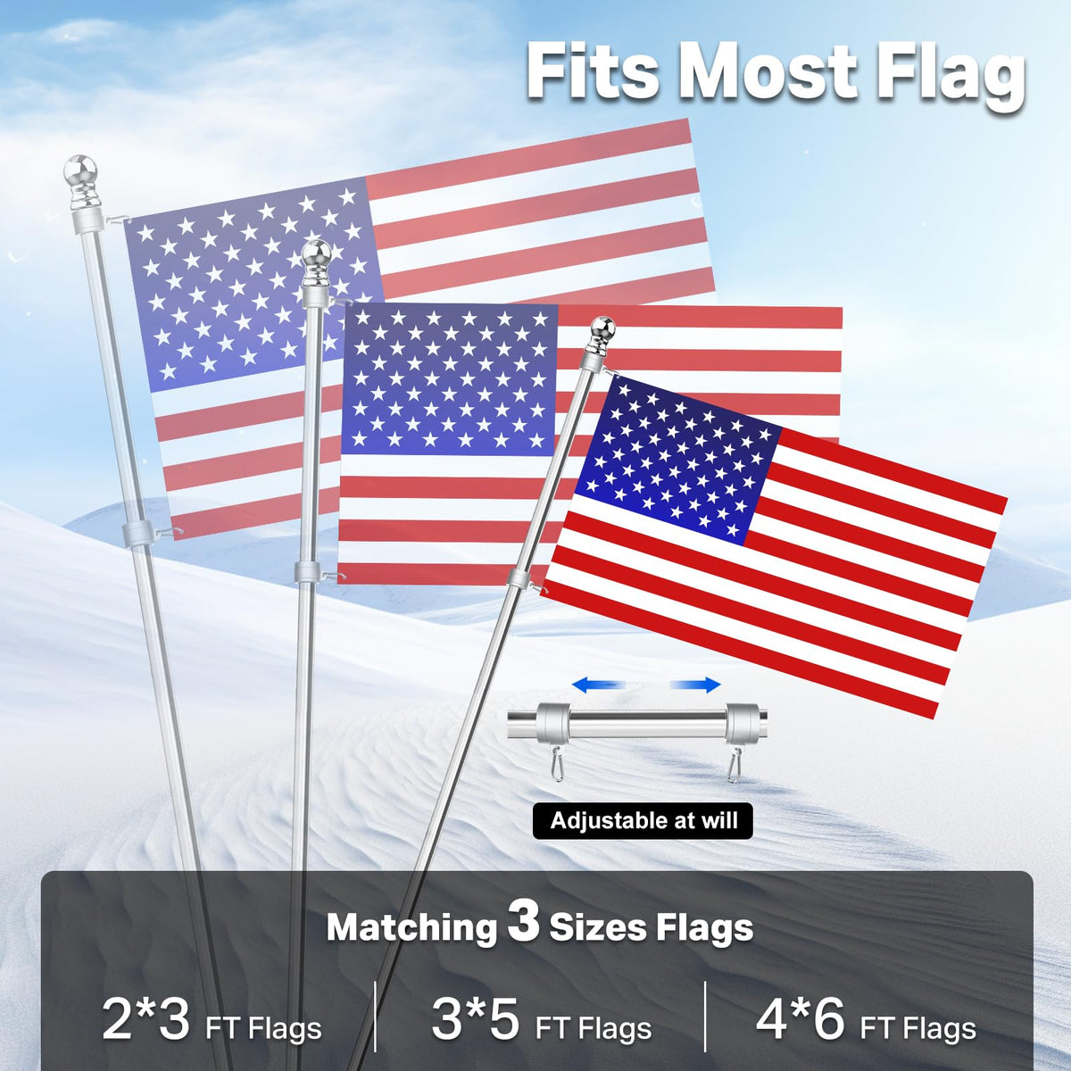 6FT 304 Stainless Steel Flag Pole C74813