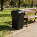45 Gallon Black Wheeled Garbage Can with Attached Lid M80023