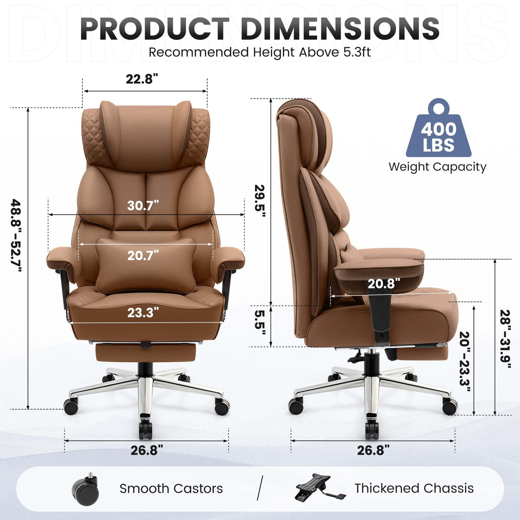 Big and Tall Leather Gaming Chair with Footrest S20413